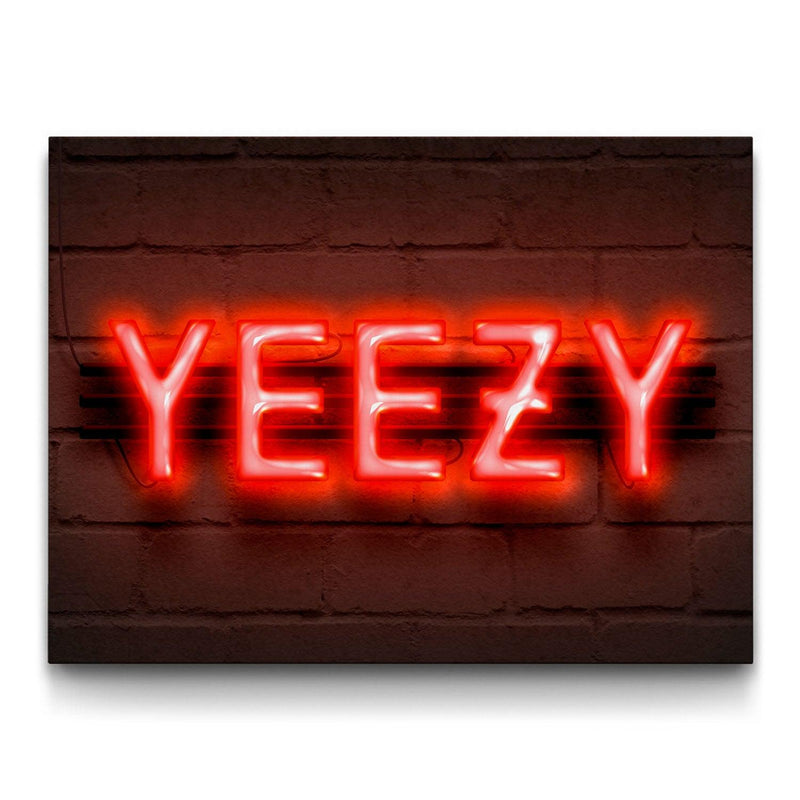 Neon Yeezy Sign framed canvas art by The BLK Gallery