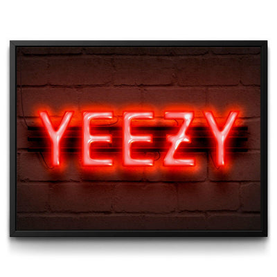 Neon Yeezy Sign framed canvas art by The BLK Gallery