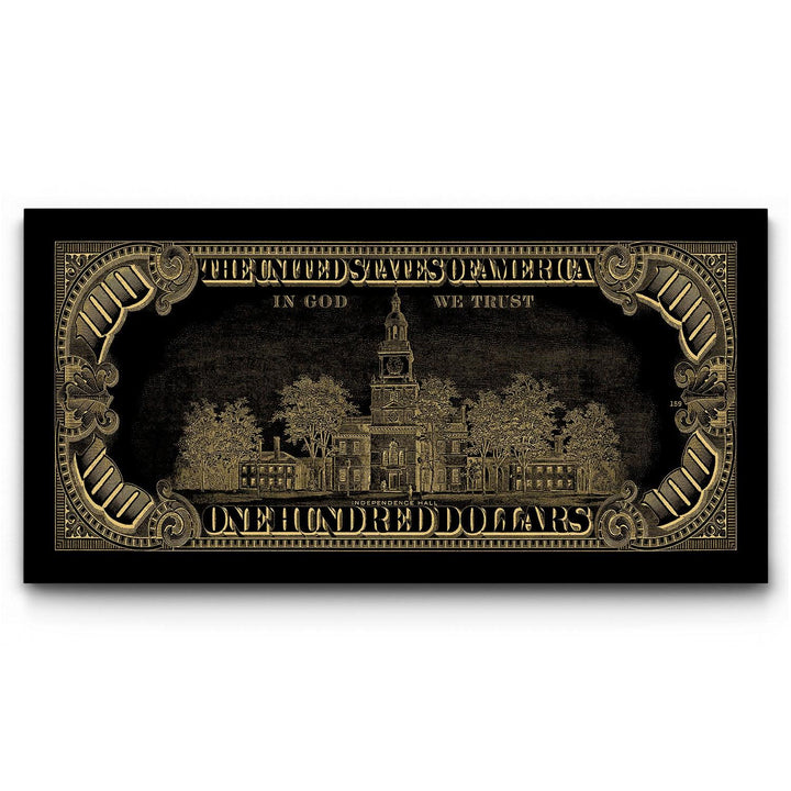 Old Benjamin Gold 2 framed canvas art by The BLK Gallery