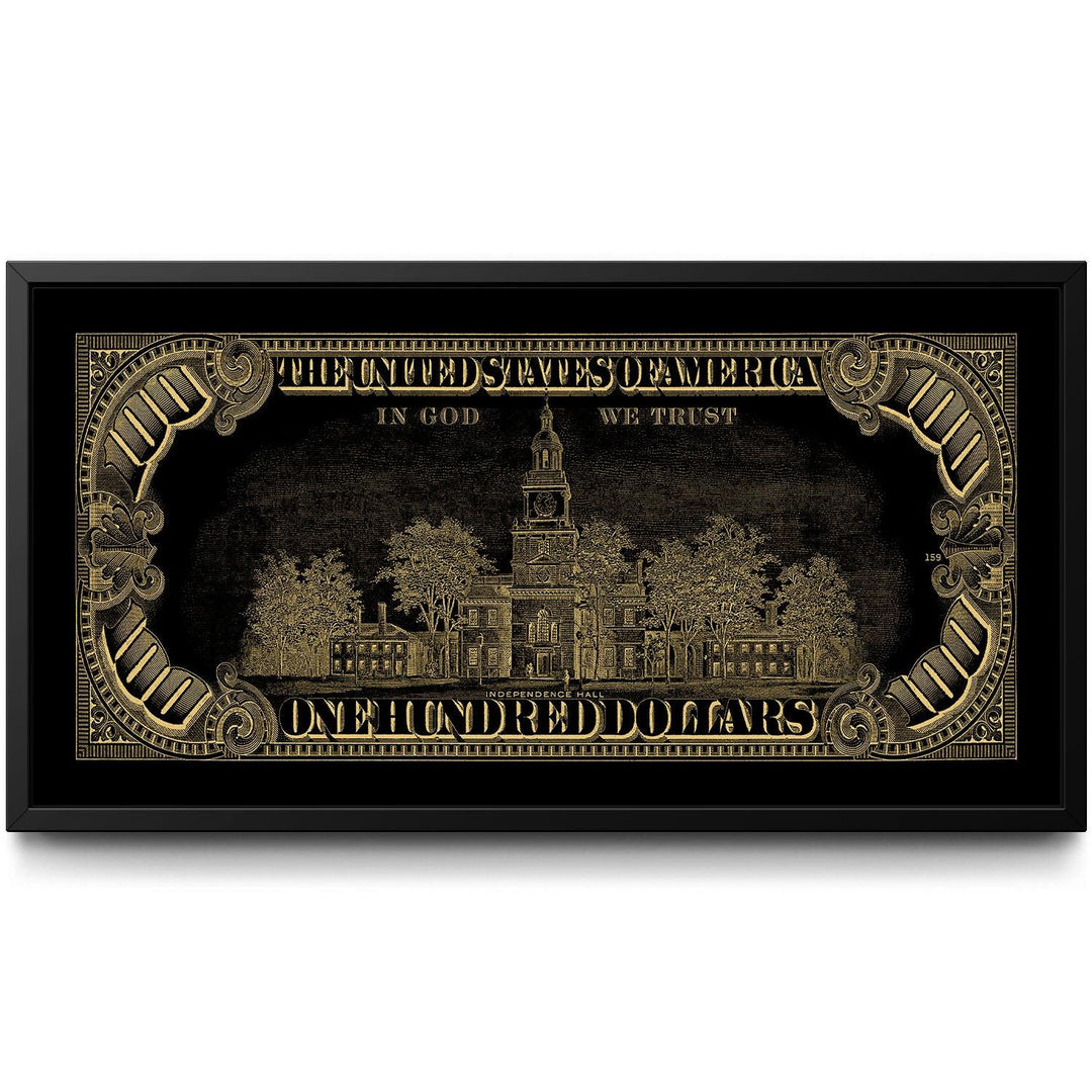 Old Benjamin Gold 2 framed canvas art by The BLK Gallery