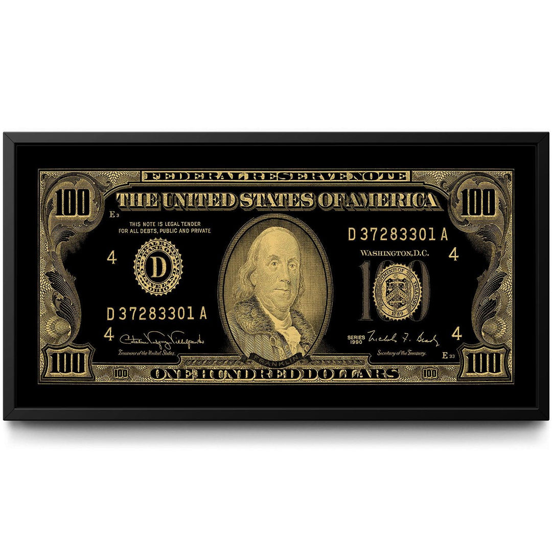 Old Benjamin Gold framed canvas art by The BLK Gallery