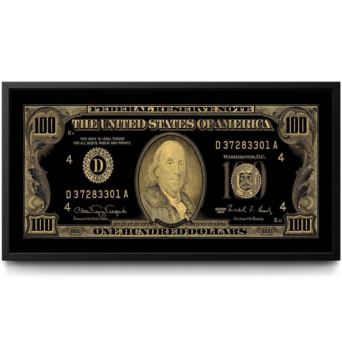 Old Benjamin Gold framed canvas art by The BLK Gallery
