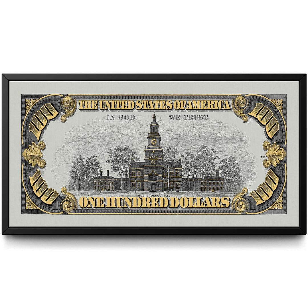 Old Benjamin Grey &amp; Gold 2 framed canvas art by The BLK Gallery