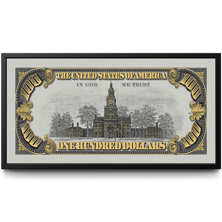 Old Benjamin Grey &amp; Gold 2 framed canvas art by The BLK Gallery