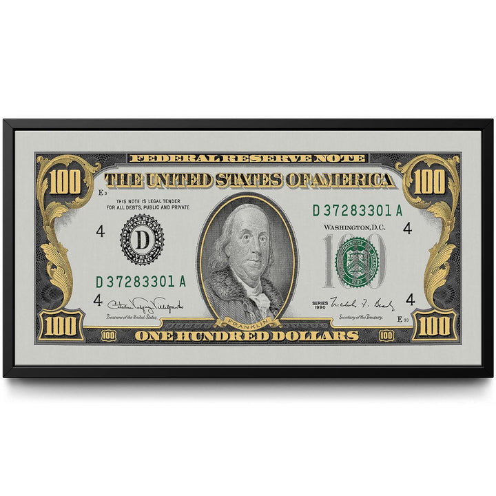 Old Benjamin Grey &amp; Gold framed canvas art by The BLK Gallery