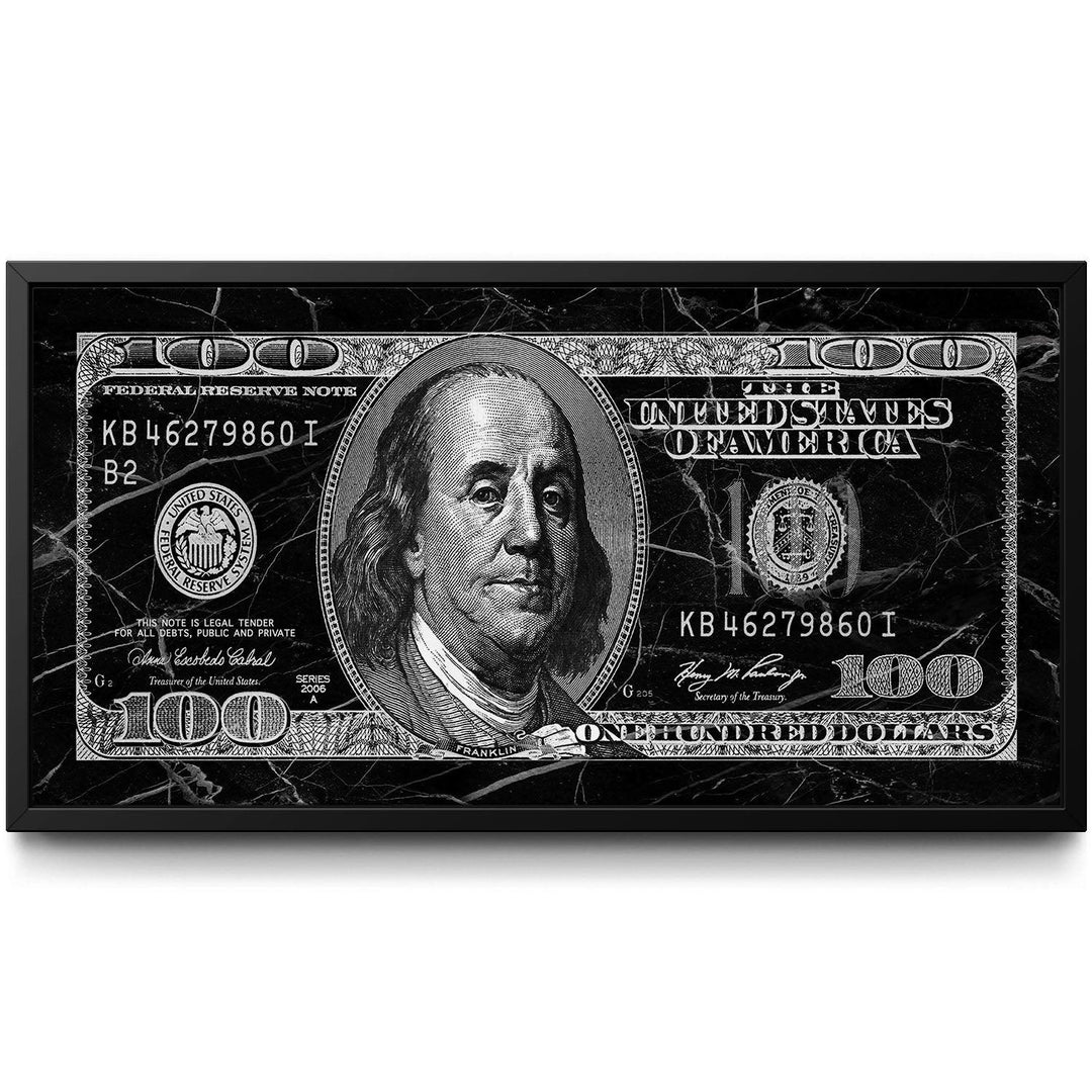 Silver Marble Benny OG framed canvas art by The BLK Gallery