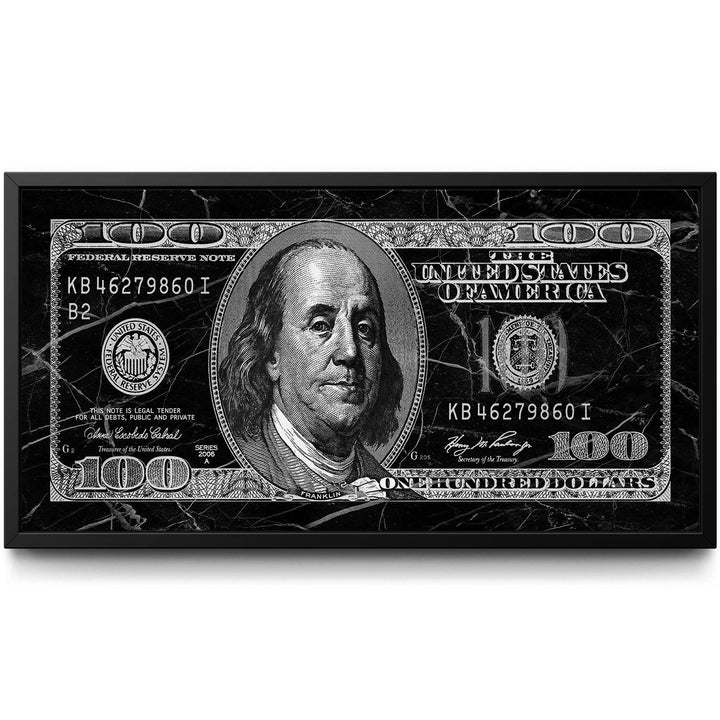 Silver Marble Benny OG framed canvas art by The BLK Gallery